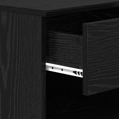 Bettschrank 2 pcs Schwarz Eichen-Optik 40 x 39 x 40 cm