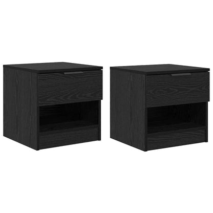 Bettschrank 2 pcs Schwarz Eichen-Optik 40 x 39 x 40 cm