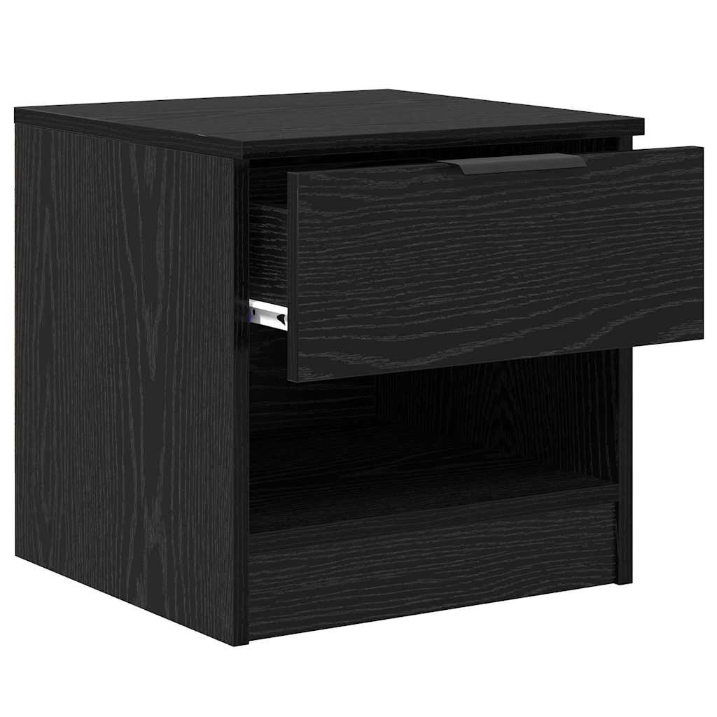 Bettschrank 2 pcs Schwarz Eichen-Optik 40 x 39 x 40 cm