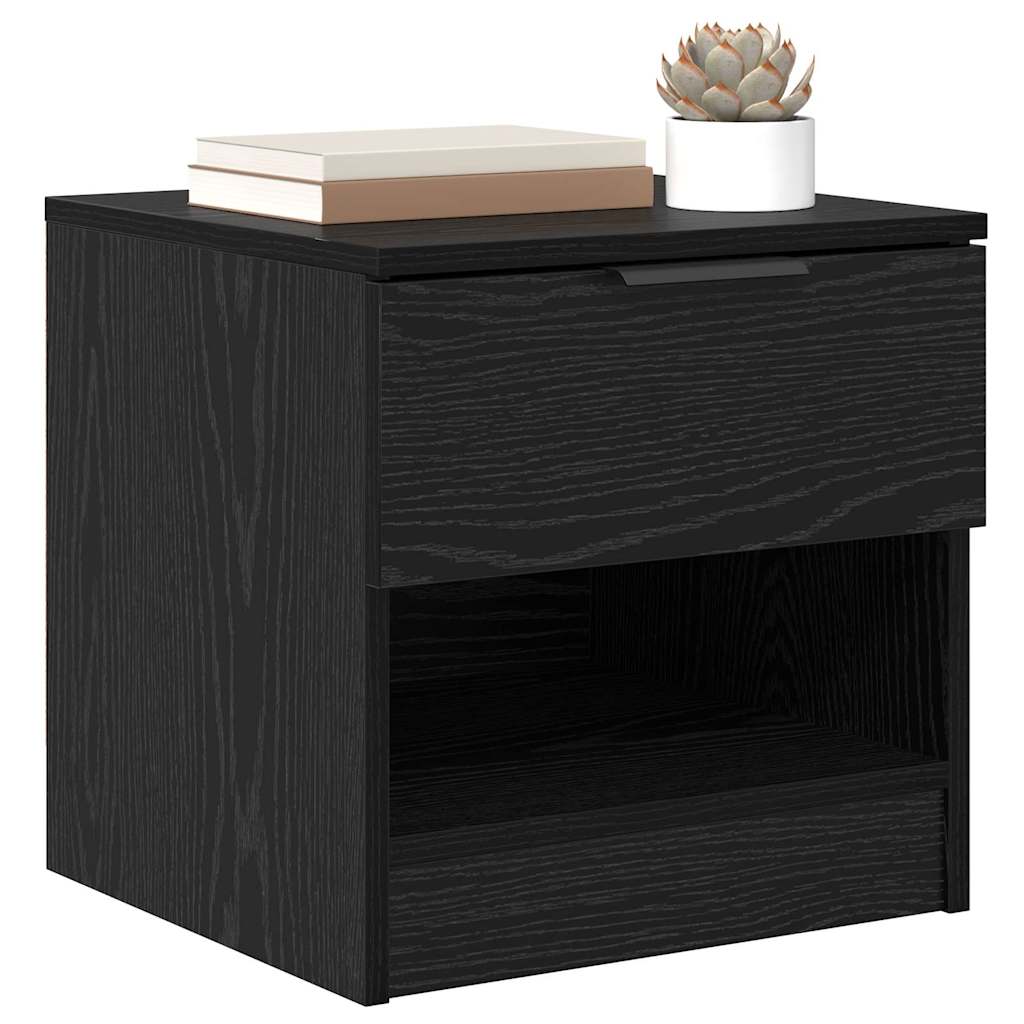 Bettschrank 2 pcs Schwarz Eichen-Optik 40 x 39 x 40 cm