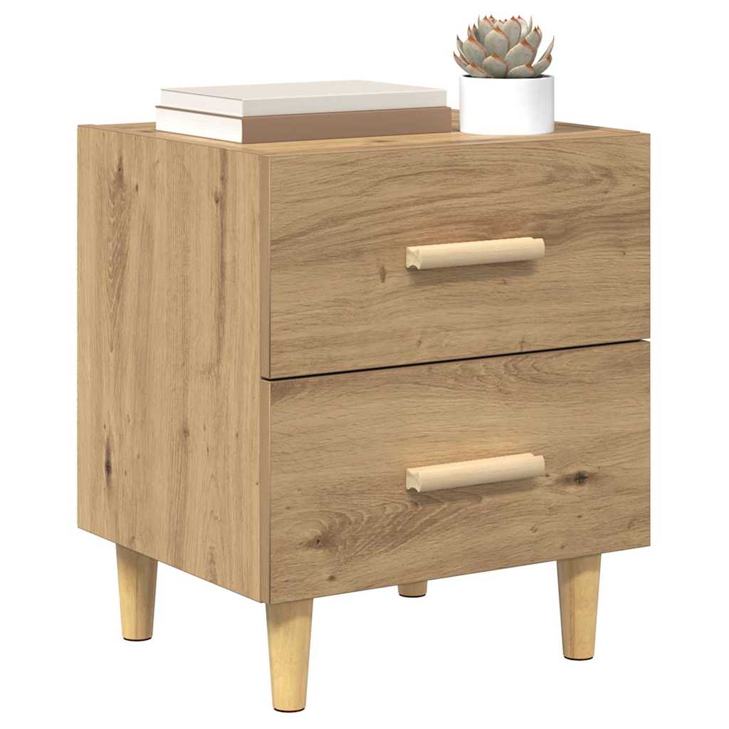 Bettschrank 2 pcs Eiche handwerklich 40 x 35 x 47,5 cm