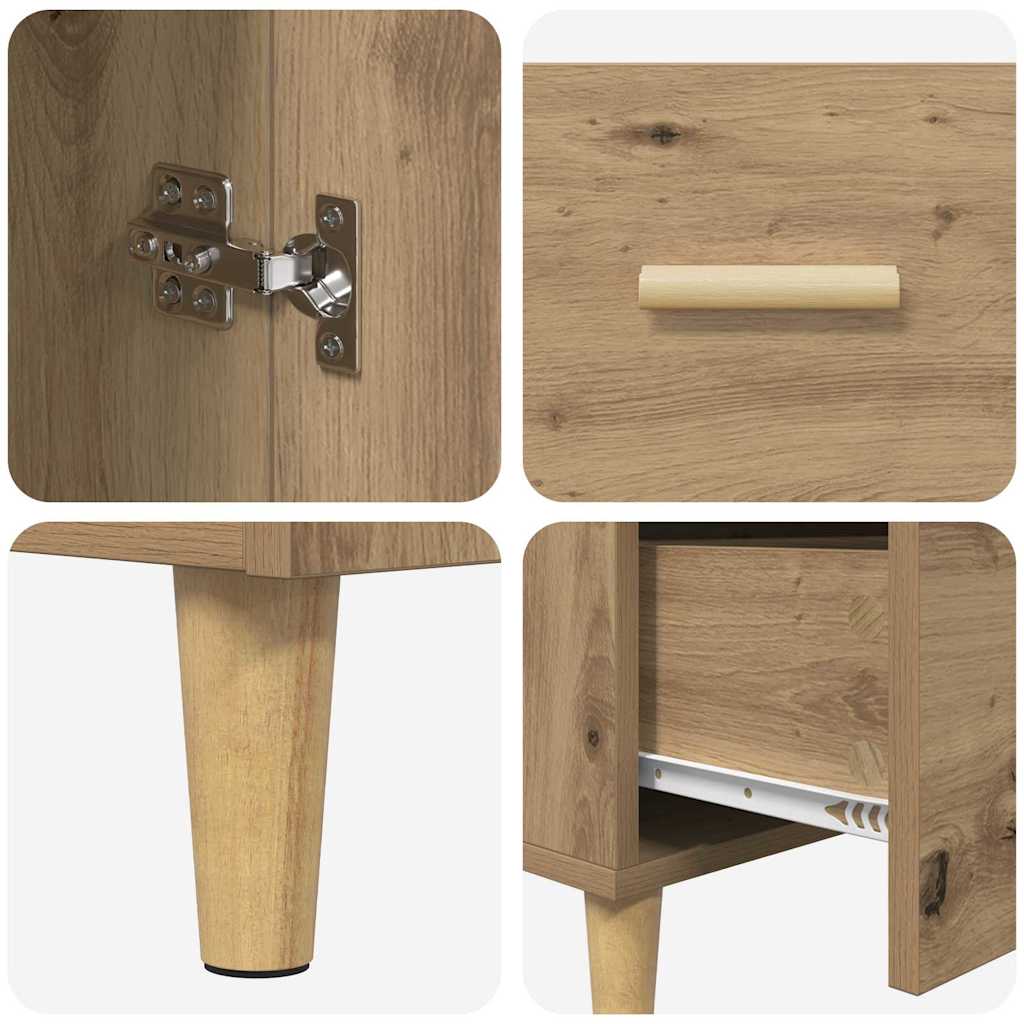 Sideboard Eiche handwerklich 34 x 69.5 x 90 cm Holzwerkstoff