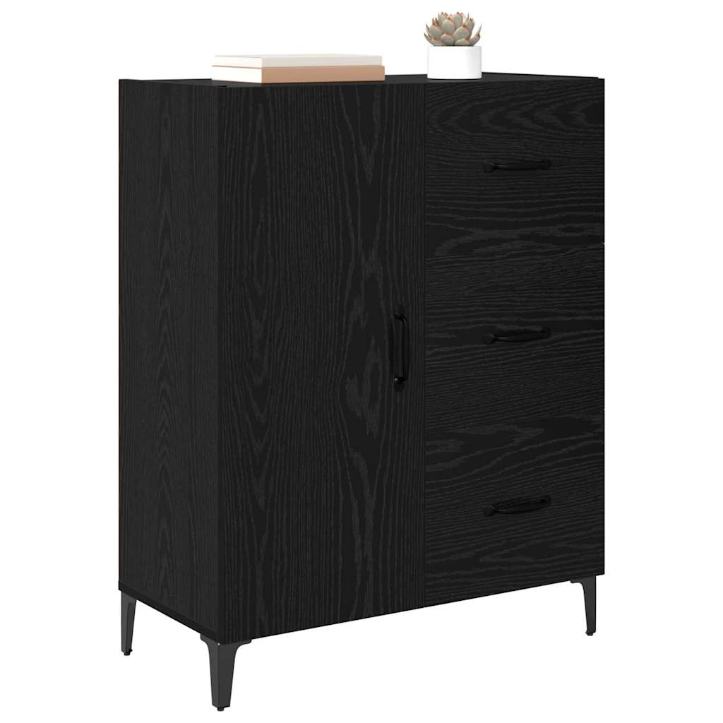 Sideboard Schwarz Eichen-Optik 69,5 x 34 x 90 cm Holzwerkstoff