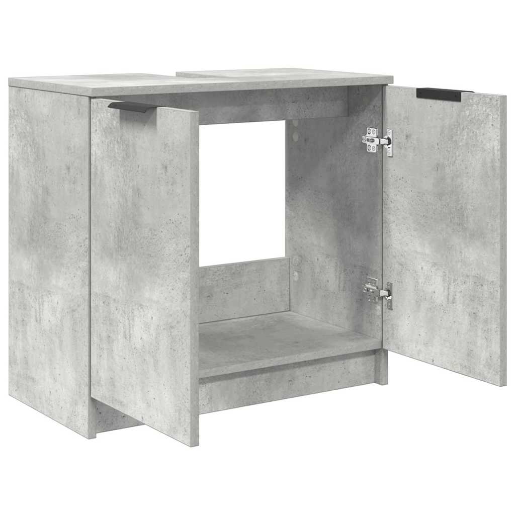 Badezimmerschrank Beton Grau 64,5 x 33,5 x 59 cm Holzwerkstoff
