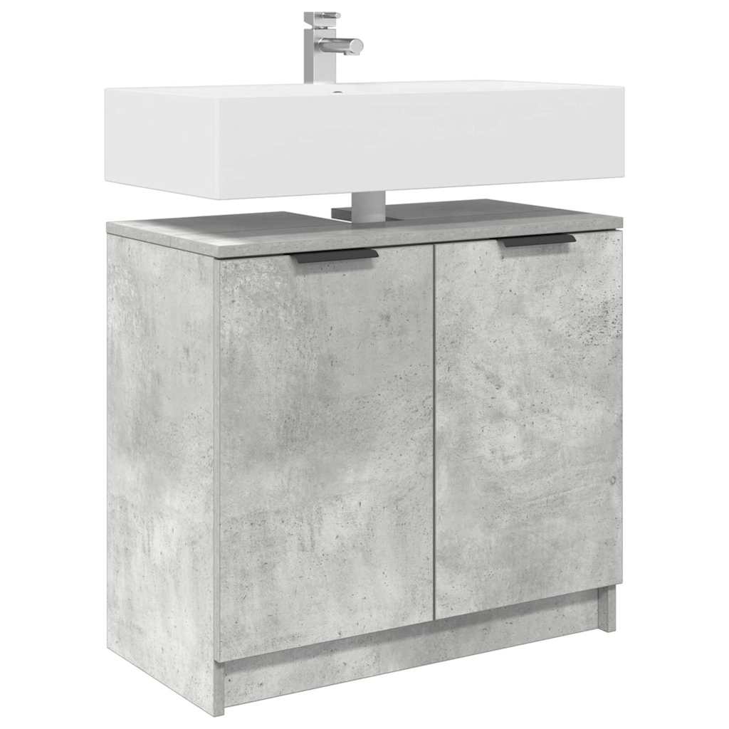 Badezimmerschrank Beton Grau 64,5 x 33,5 x 59 cm Holzwerkstoff