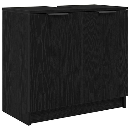 Badezimmerschrank Schwarz Eichen-Optik 64,5 x 33,5 x 59 cm