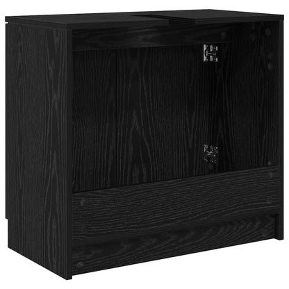 Badezimmerschrank Schwarz Eichen-Optik 64,5 x 33,5 x 59 cm