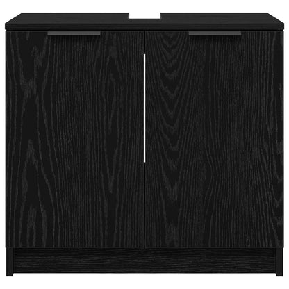 Badezimmerschrank Schwarz Eichen-Optik 64,5 x 33,5 x 59 cm