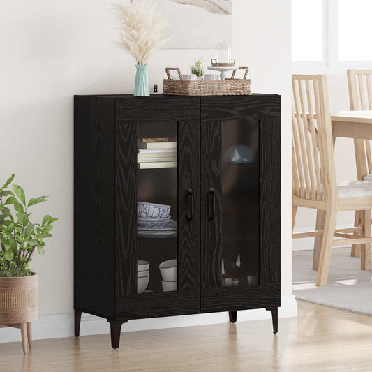 Sideboard Schwarz Eichen-Optik 69,5 x 34 x 90 cm