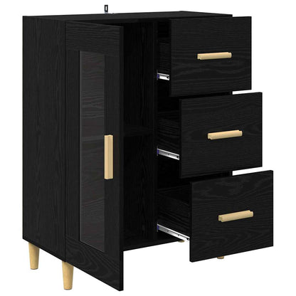 Sideboard Schwarz Eichen-Optik 69,5 x 34 x 90 cm Holzwerkstoff