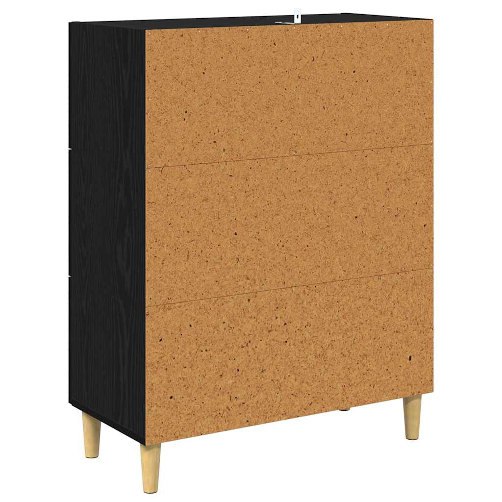 Sideboard Schwarz Eichen-Optik 69,5 x 34 x 90 cm Holzwerkstoff
