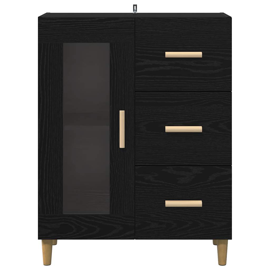 Sideboard Schwarz Eichen-Optik 69,5 x 34 x 90 cm Holzwerkstoff