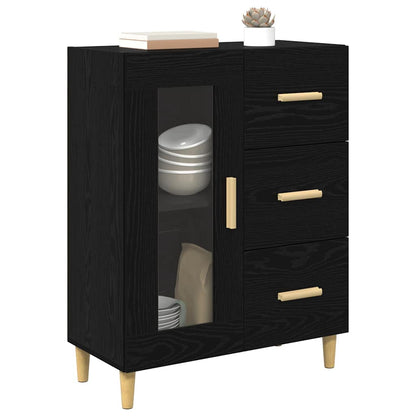 Sideboard Schwarz Eichen-Optik 69,5 x 34 x 90 cm Holzwerkstoff