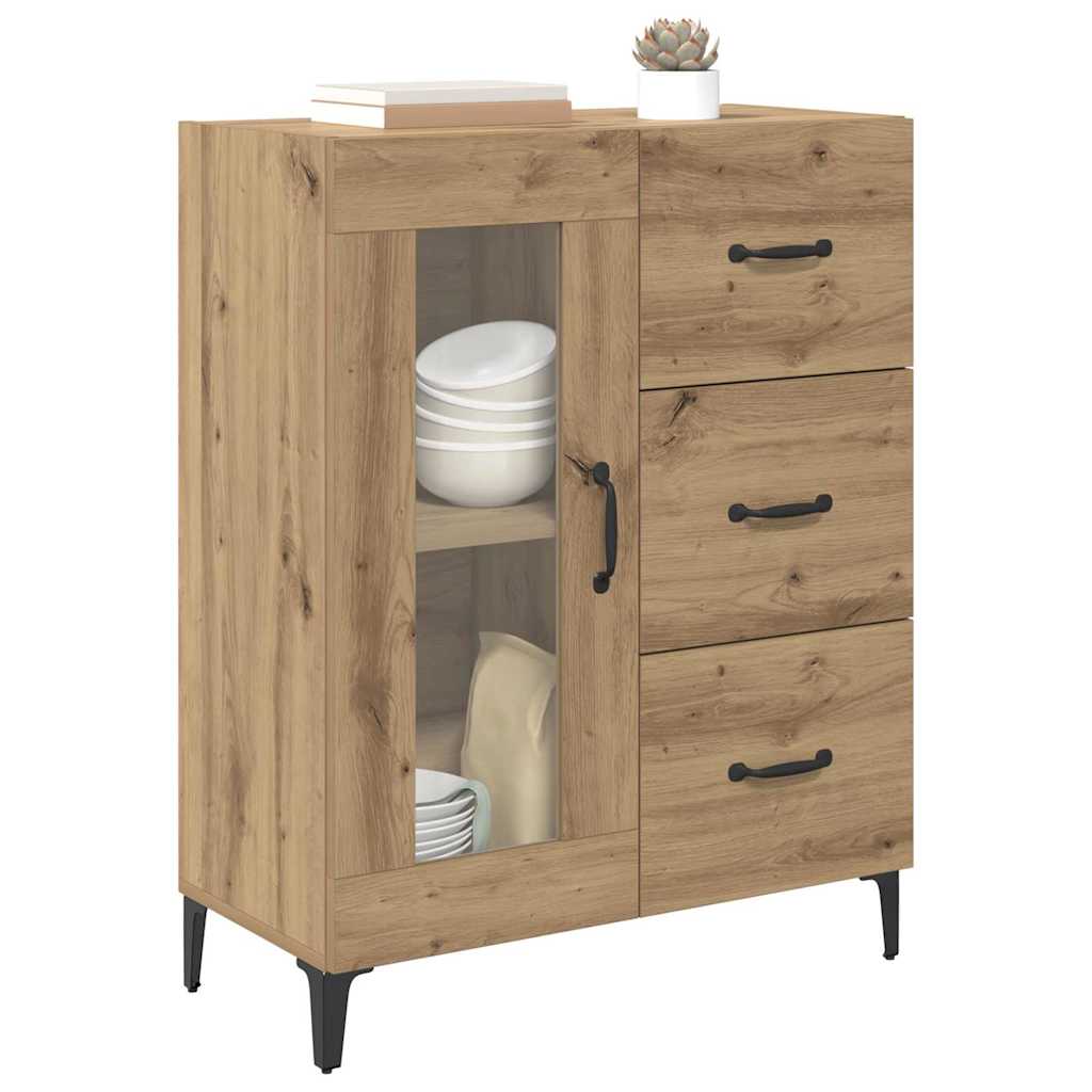 Sideboard Artisan-Eiche 69,5 x 34 x 90 cm Verbundholz und Eisen