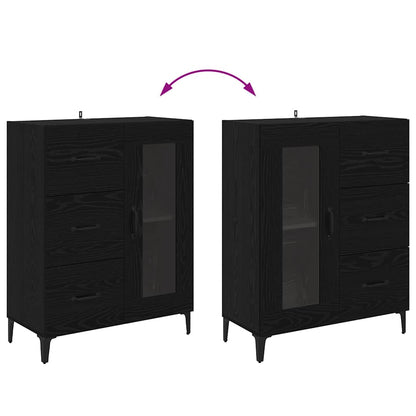 Sideboard mit Schubladen Schwarz Eichen-Optik 69,5 x 34 x 90 cm