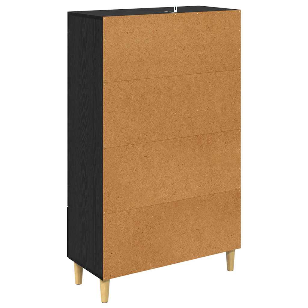 Highboard Schwarz Eichen-Optik 70 x 31 x 115 cm Holzwerkstoff