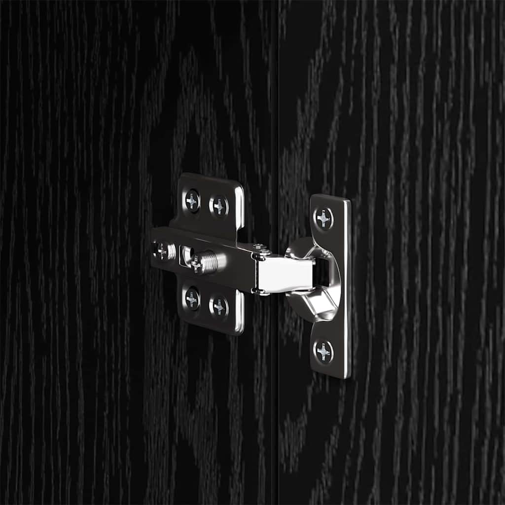 Schwarz Eichen-Optik 34.5 x 32.5 x 90 cm Holzwerkstoff