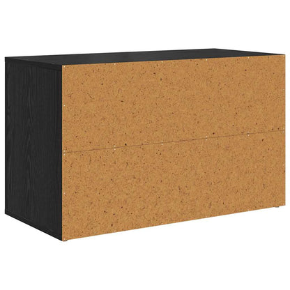 Schuhregal Schwarz Eichen-Optik 75 x 35 x 45 cm Holzwerkstoff