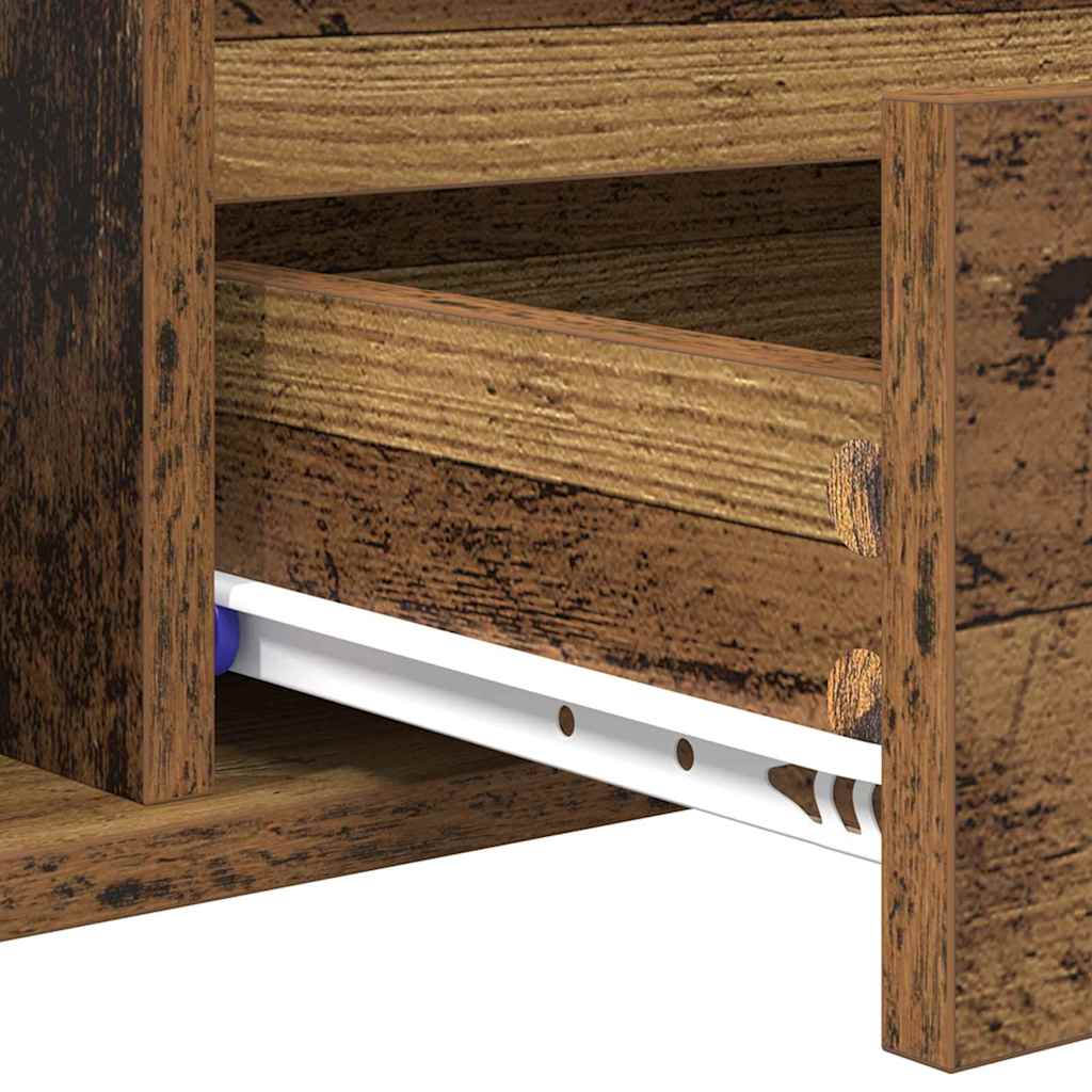 Couchtisch mit Schubladen Altholz 90 x 49 x 45 cm Holzwerkstoff