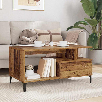 Couchtisch mit Schubladen Altholz 90 x 49 x 45 cm Holzwerkstoff