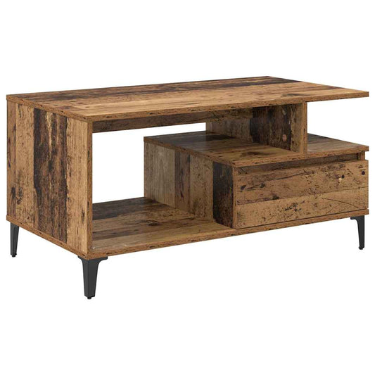 Couchtisch mit Schubladen Altholz 90 x 49 x 45 cm Holzwerkstoff