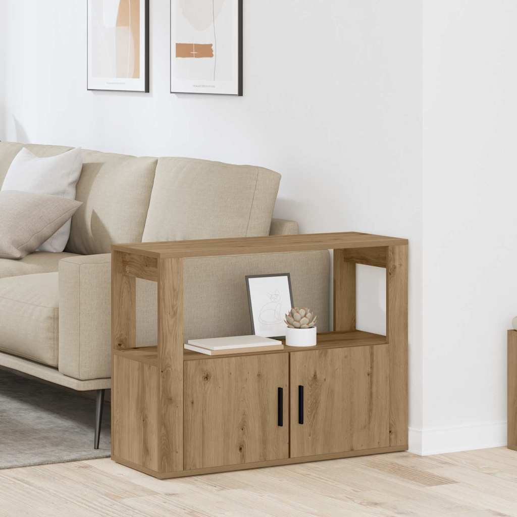 Sideboard Eiche handwerklich 80 x 30 x 60 cm Holzwerkstoff