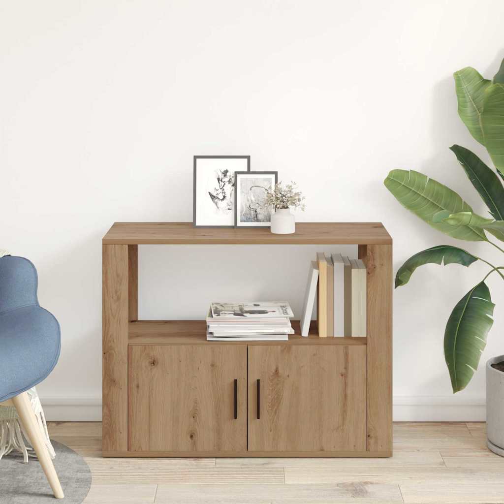 Sideboard Eiche handwerklich 80 x 30 x 60 cm Holzwerkstoff