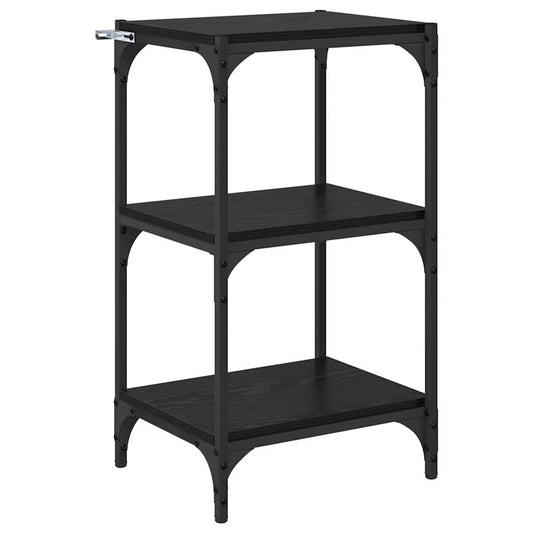 Bücherregal Schwarz Eichen-Optik 40 x 33 x 70,5 cm