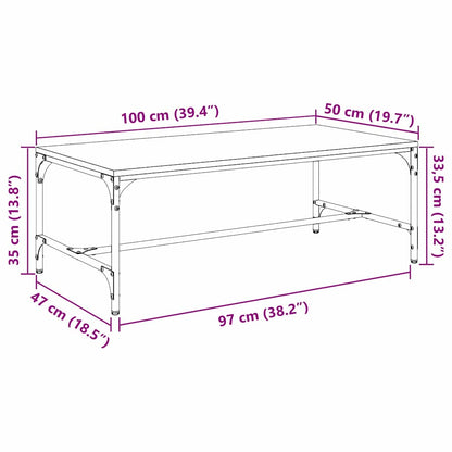 Couchtisch Schwarz Eichen-Optik 100 x 50 x 35 cm Holzwerkstoff