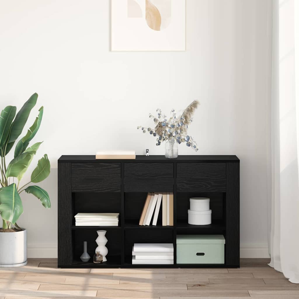 Sideboard Schwarz Eichen-Optik 100 x 30 x 59,5 cm Holzwerkstoff