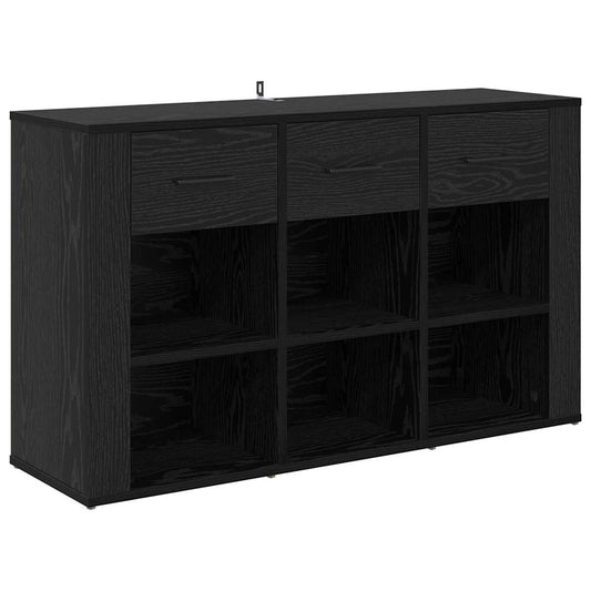 Sideboard Schwarz Eichen-Optik 100 x 30 x 59,5 cm Holzwerkstoff
