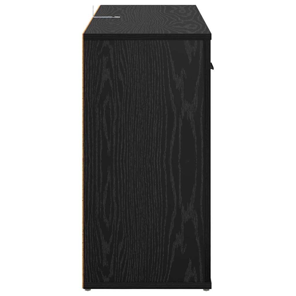 Sideboard Schwarz Eichen-Optik 100 x 30 x 59,5 cm Holzwerkstoff