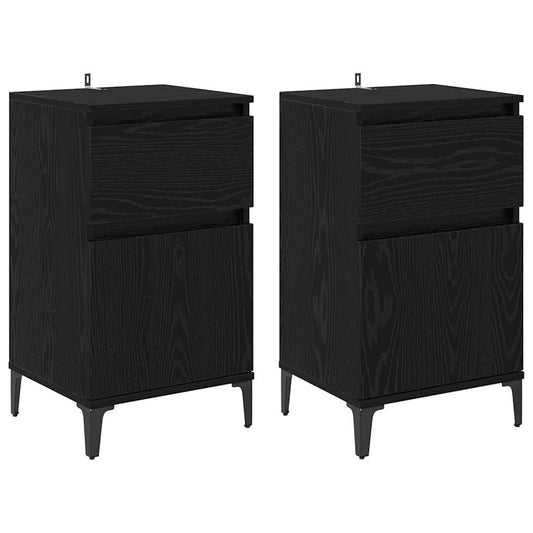 Nachttisch 2 pcs Schwarze Eiche 40 x 35 x 70 cm Holzwerkstoff