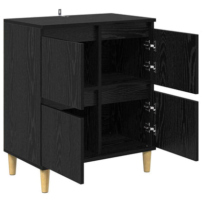 Sideboard Schwarz Eichen-Optik 60 x 35 x 70 cm Holzwerkstoff