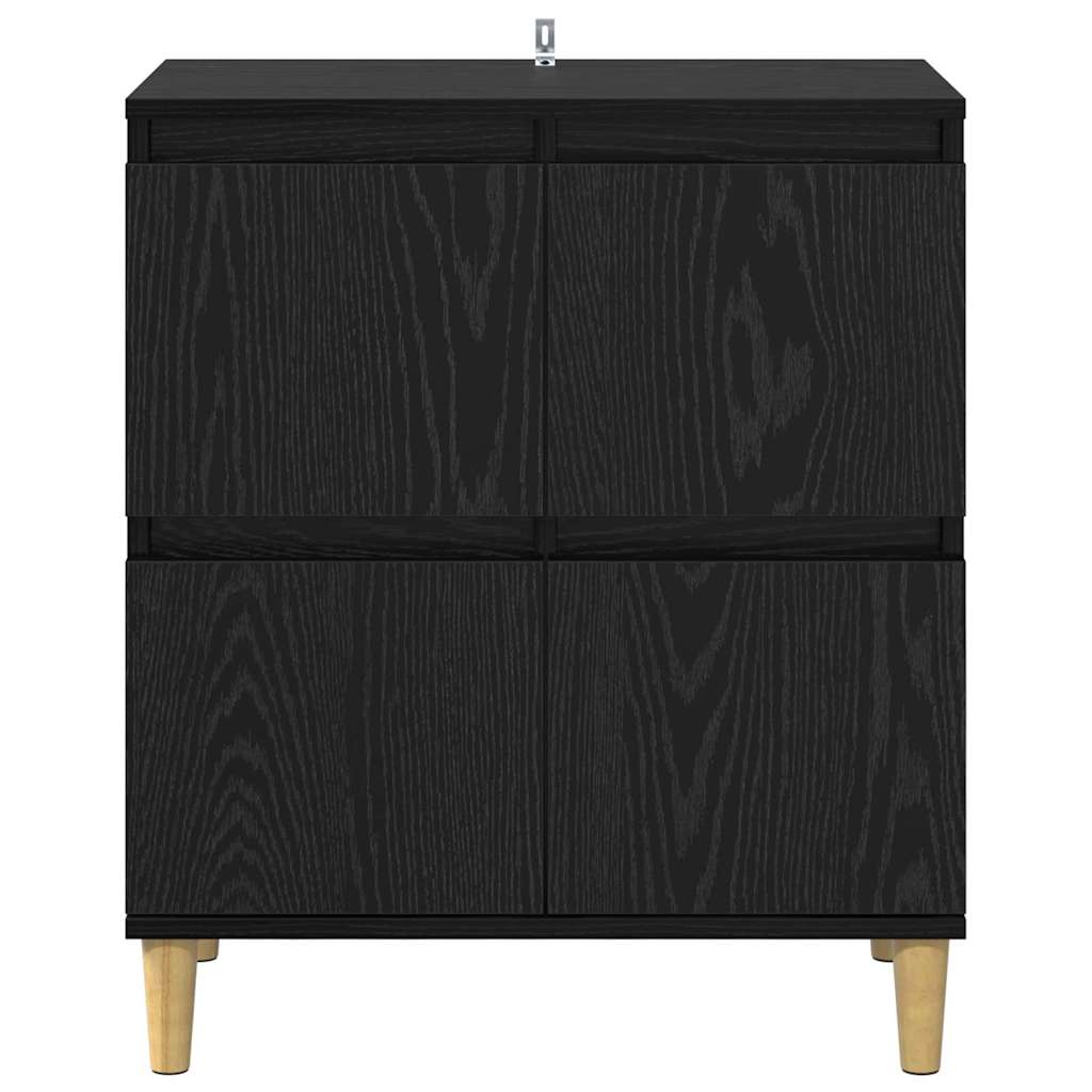 Sideboard Schwarz Eichen-Optik 60 x 35 x 70 cm Holzwerkstoff