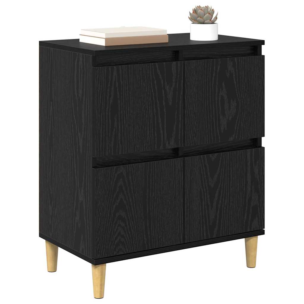 Sideboard Schwarz Eichen-Optik 60 x 35 x 70 cm Holzwerkstoff