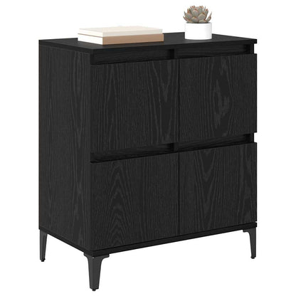 Sideboard Schwarz Eichen-Optik 60 x 35 x 70 cm