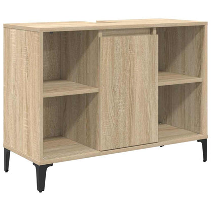 Waschbeckenunterschrank mit Regal Sonoma-Eiche 80 x 33 x 60 cm