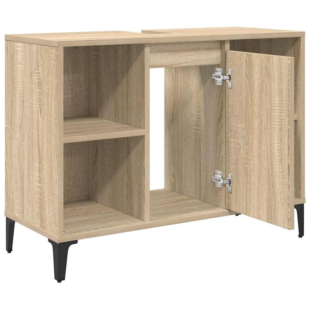 Waschbeckenunterschrank mit Regal Sonoma-Eiche 80 x 33 x 60 cm