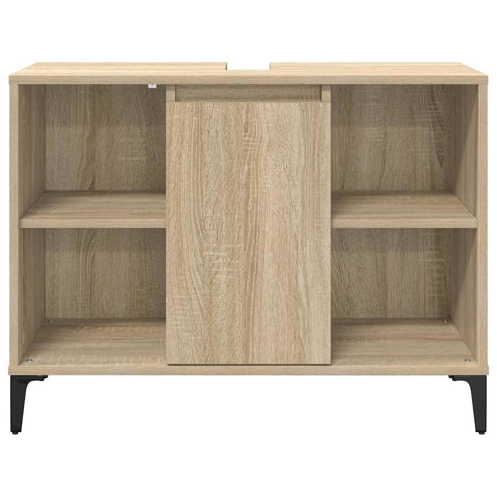 Waschbeckenunterschrank mit Regal Sonoma-Eiche 80 x 33 x 60 cm