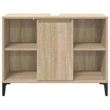 Waschbeckenunterschrank mit Regal Sonoma-Eiche 80 x 33 x 60 cm