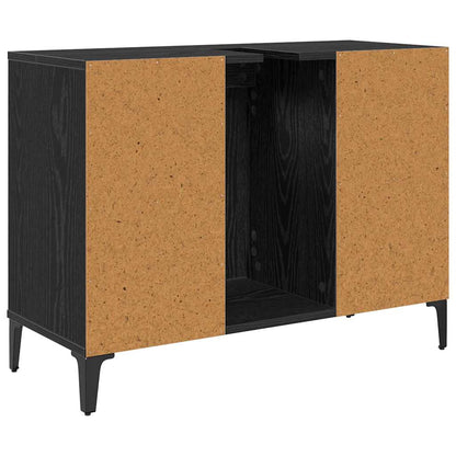 Waschbeckenunterschrank Schwarz Eichen-Optik 80 x 33 x 60 cm