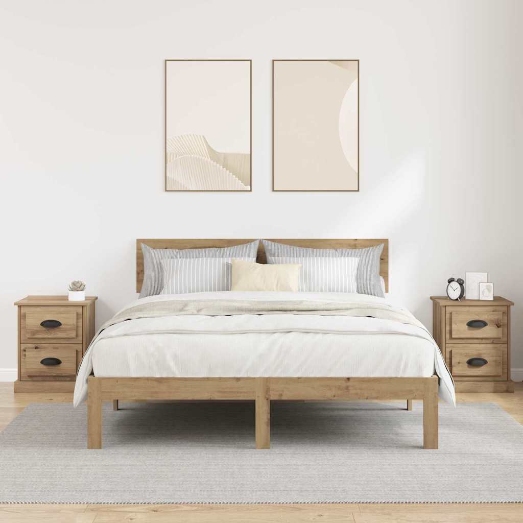 Nachttisch 2 pcs Artisan-Eiche 39 x 39 x 47.5 cm Holzwerkstoff