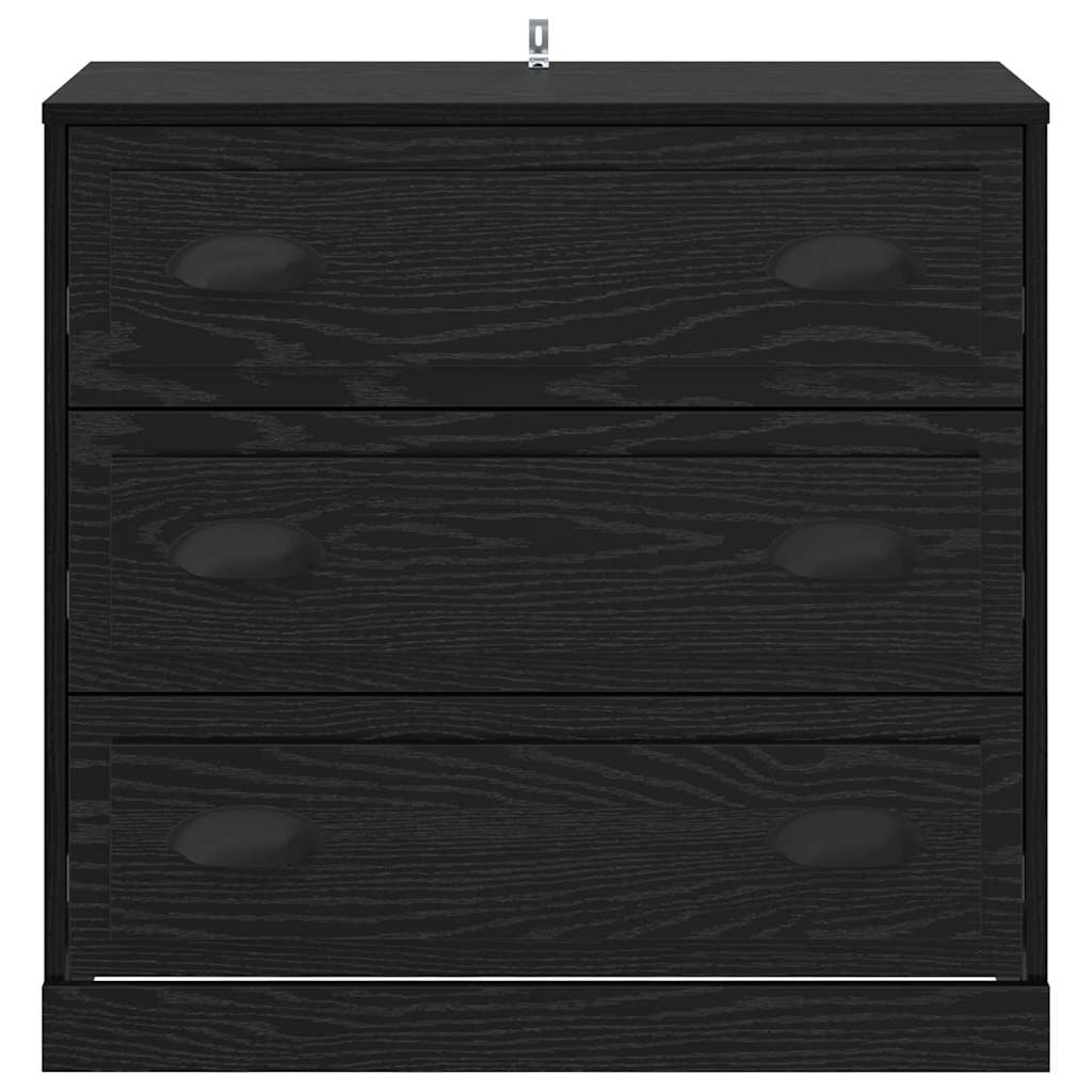 Sideboard Schwarz Eichen-Optik 70 x 35,5 x 67,5 cm