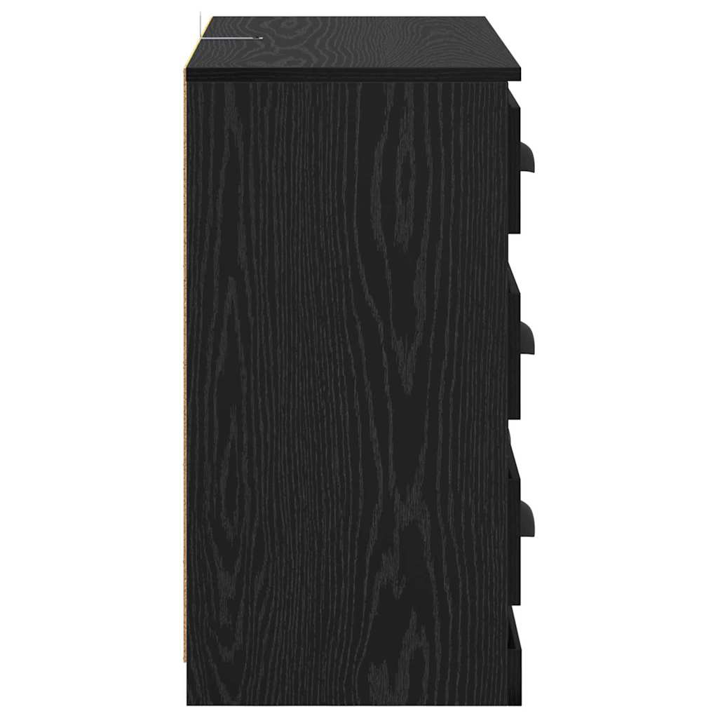 Sideboard Schwarz Eichen-Optik 70 x 35,5 x 67,5 cm