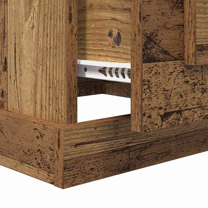 Couchtisch mit Schubladen Altholz 50 x 50 x 35 cm Holzwerkstoff