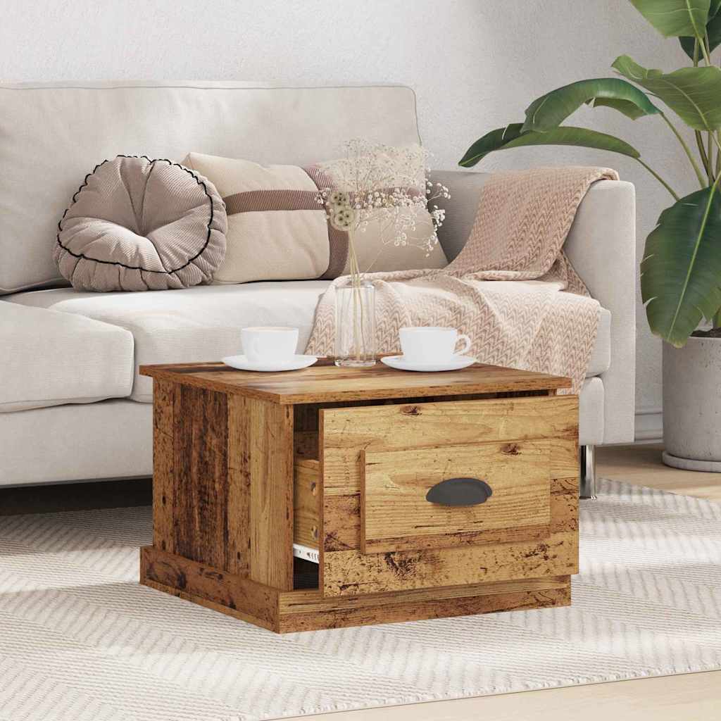 Couchtisch mit Schubladen Altholz 50 x 50 x 35 cm Holzwerkstoff
