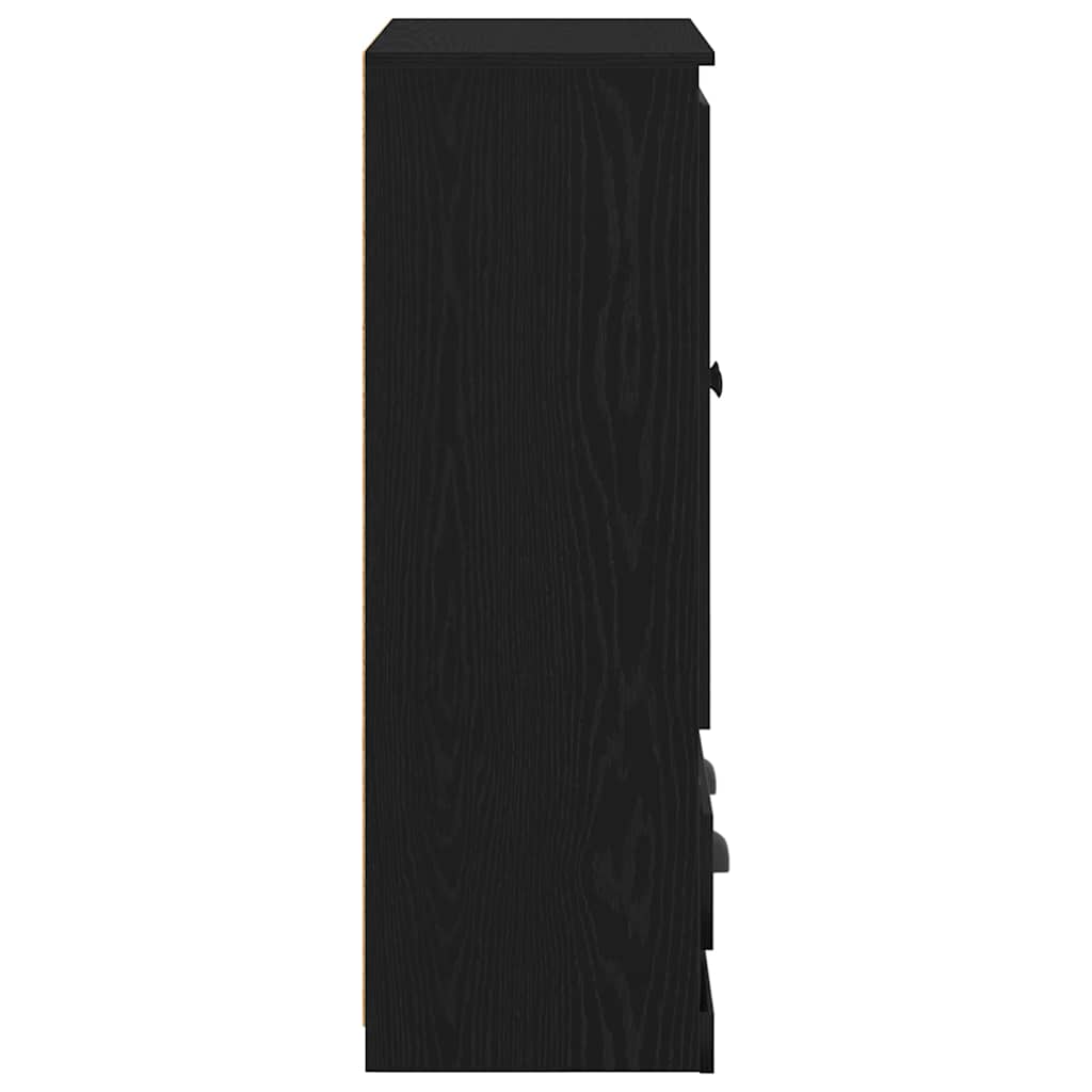 Highboard Schwarz Eichen-Optik 60 x 35,5 x 103,5 cm