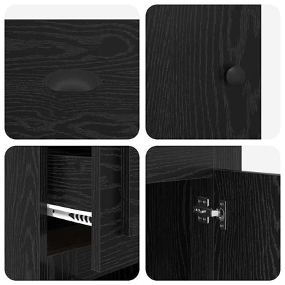 Seitenschrank Schwarz Eichen-Optik 40 x 50 x 75 cm