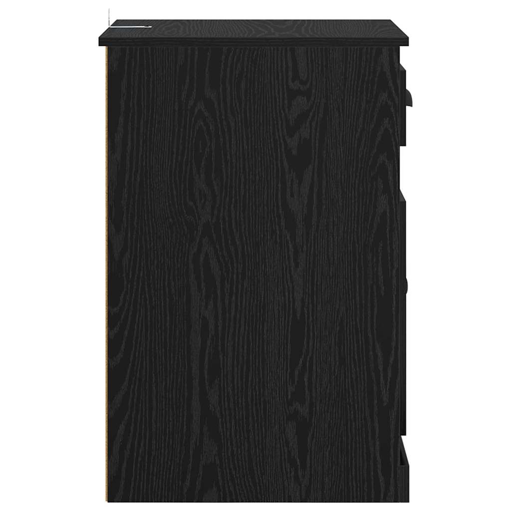 Seitenschrank Schwarz Eichen-Optik 40 x 50 x 75 cm